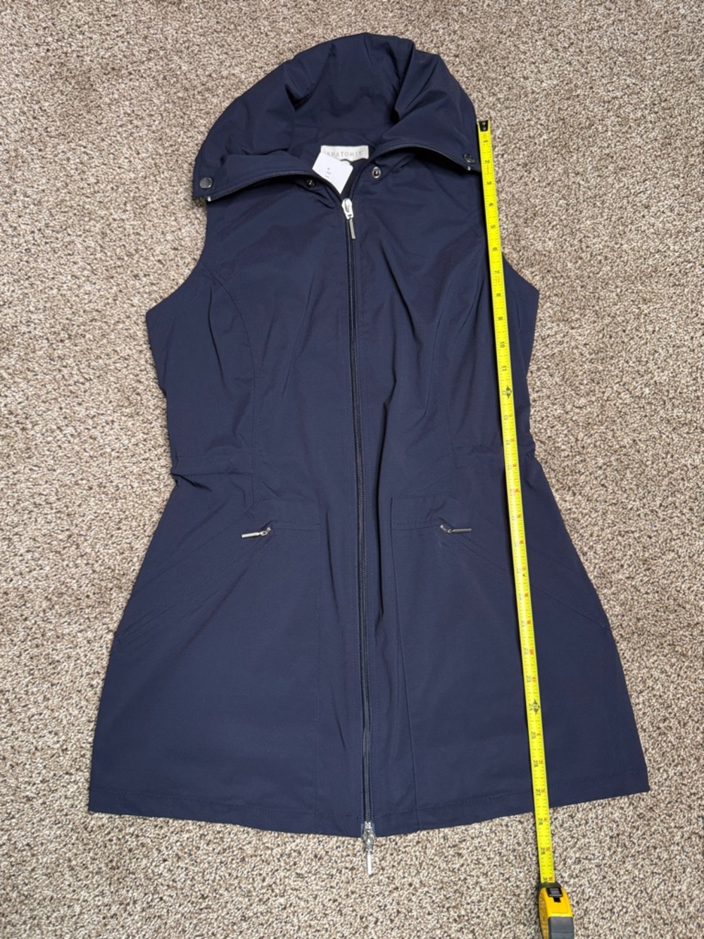 Anatomie Vest Delaney Navy Zip Front Collar Pockets Polyamide Blend NWT Size XS - Picture 12 of 13